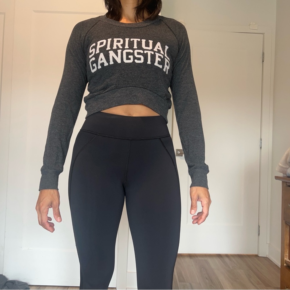 Spiritual Gangster cropped Gray Sweatshirt